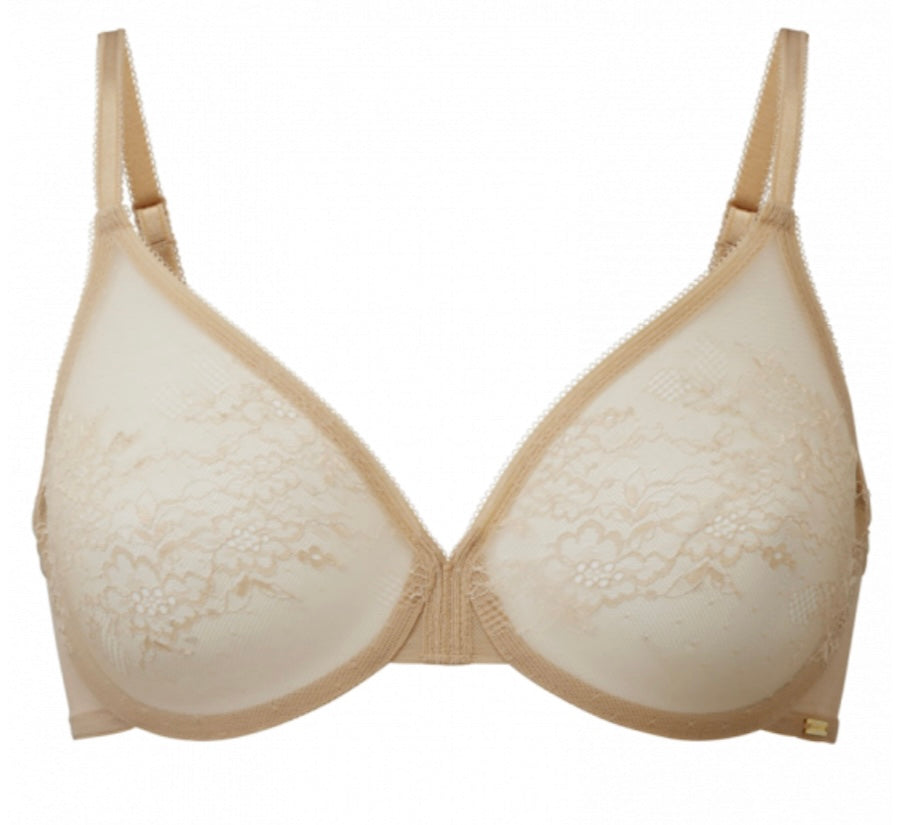 Glossies Lace Sheer Moulded Bra 13001-Nude – The Full Cup